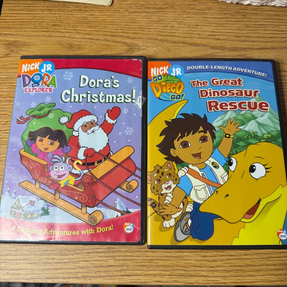 Nick Jr DVD Lot Dora the Explorer Dora's Christmas Go Diego Go Dinosaur Rescue
